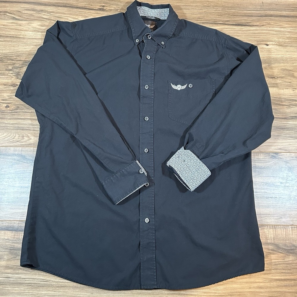 Ariat Relentless Mens LG |Black| Long Sleeve Flip Cuff Button Down Shirt